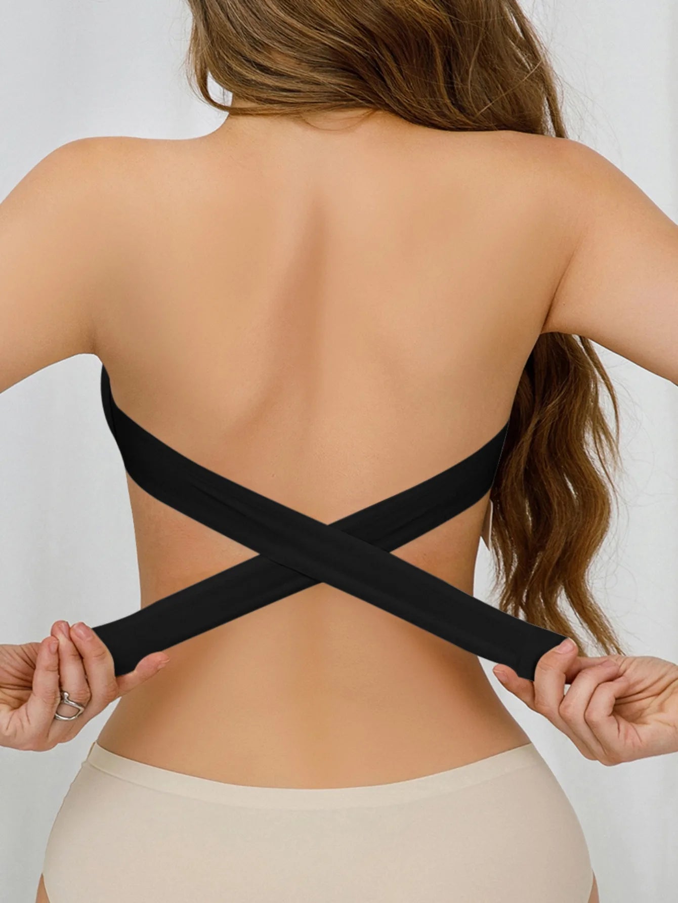 Popular Women's Strapless Bra Cross Side Buckle Underwear