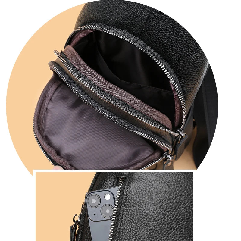 Umhängetasche - 100% echte Leder -Cross -Body -Umhängetasche von Männern - lässig und stilvoll