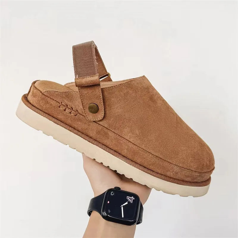 Suede Gold Clog -platform voor dames