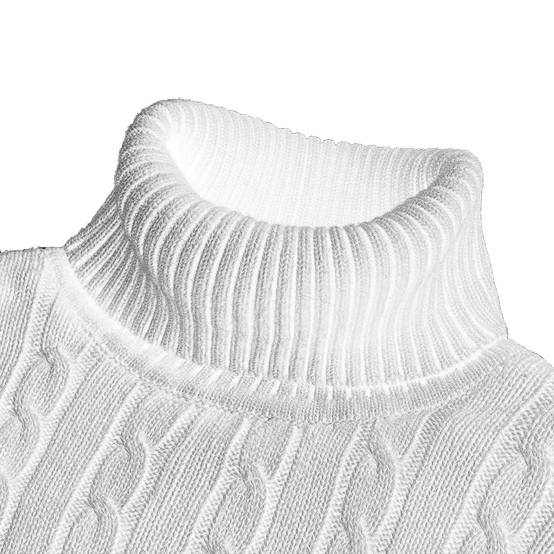 Suéter de cuello de tortuga de lana para hombres - casual y cálido