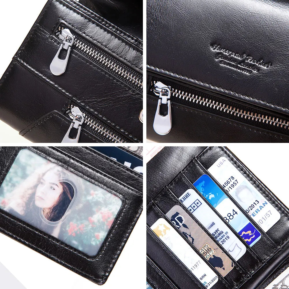 MIAMI DESIGN HUMER™ Women’s RFID Genuine Cowhide Leather Wallet – Anti-Theft & Anti-Pickpocket Long Clutch