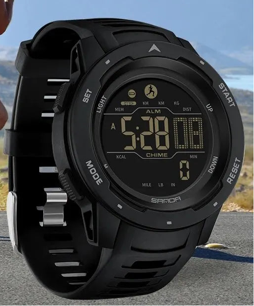 Miami Men relojes Calorías del podómetro deportivo 50m LED Digital Watch Digital Wallwatch Relogio Masculino 2145