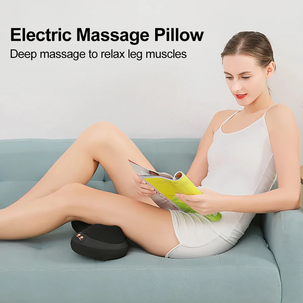 Almohada de masajeador eléctrico de cuello y cintura: tracción cervical, terapia de calor y vibración