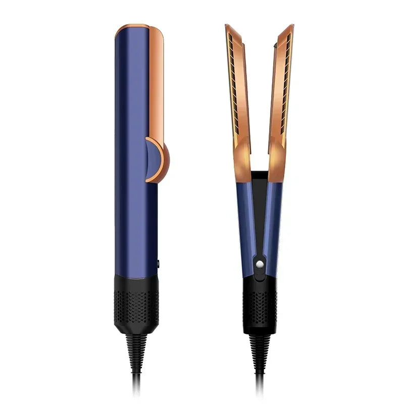 2 en 1 Hair professionnel lisseur et sèche-cheveux chauffant les cheveux fer plat, ion négatif outil de style durable