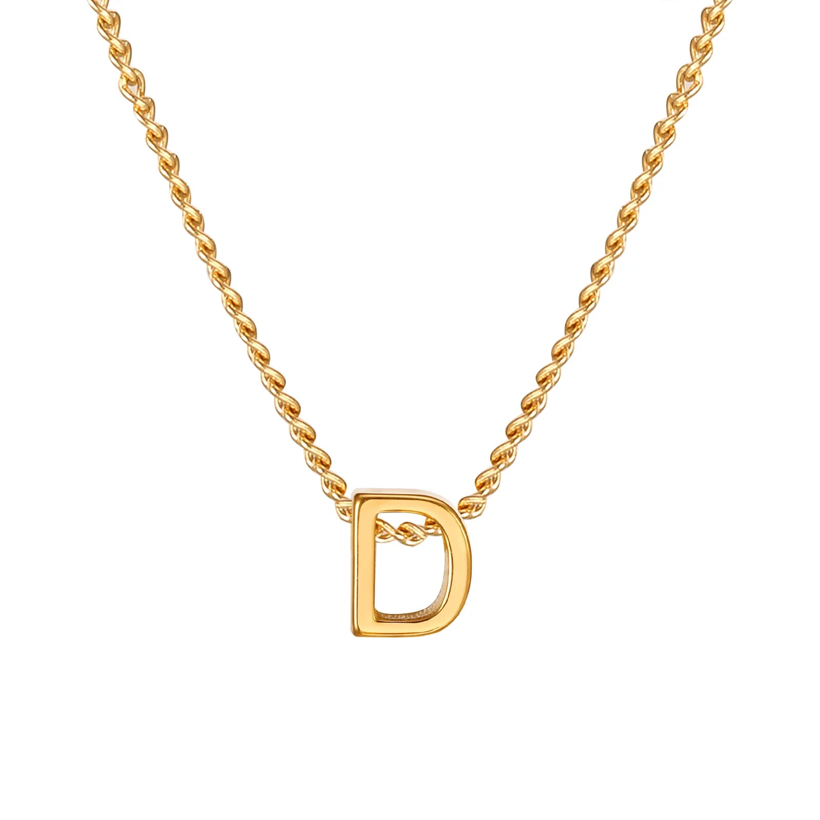 Chic Tiny A-Z Letters Necklaces for Women Girls, Gold Color Stainless Steel Initial Chokers,Small Pendent Necklaces Jewelry