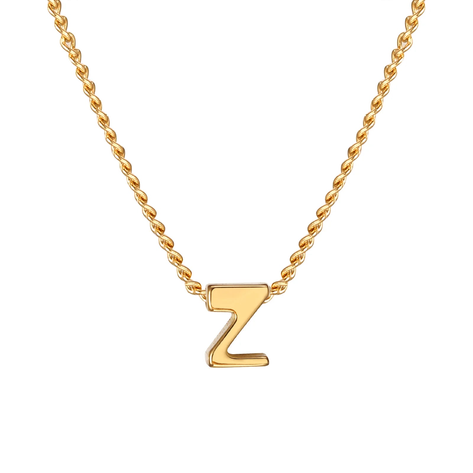 Chic Tiny A-Z Letters Necklaces for Women Girls, Gold Color Stainless Steel Initial Chokers,Small Pendent Necklaces Jewelry