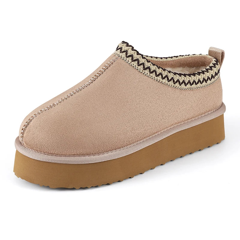 Tazzy Winter Suède Fuzzy Pantoffels voor Dames – Warm, Antislip & Binnen-/buitencomfort