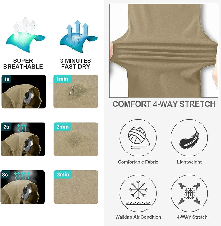 Pantalones tácticos de senderismo táctico para hombres: protección impermeable, seca rápida y UV