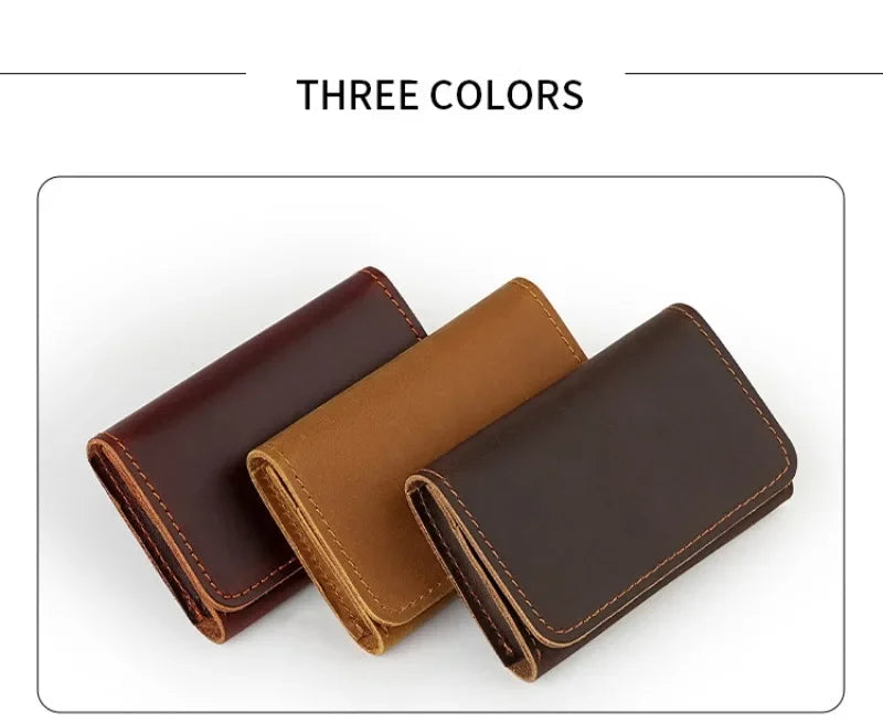 Vintage Genuine Leather Card Wallet – Compact, Durable & Multi-Use Storage