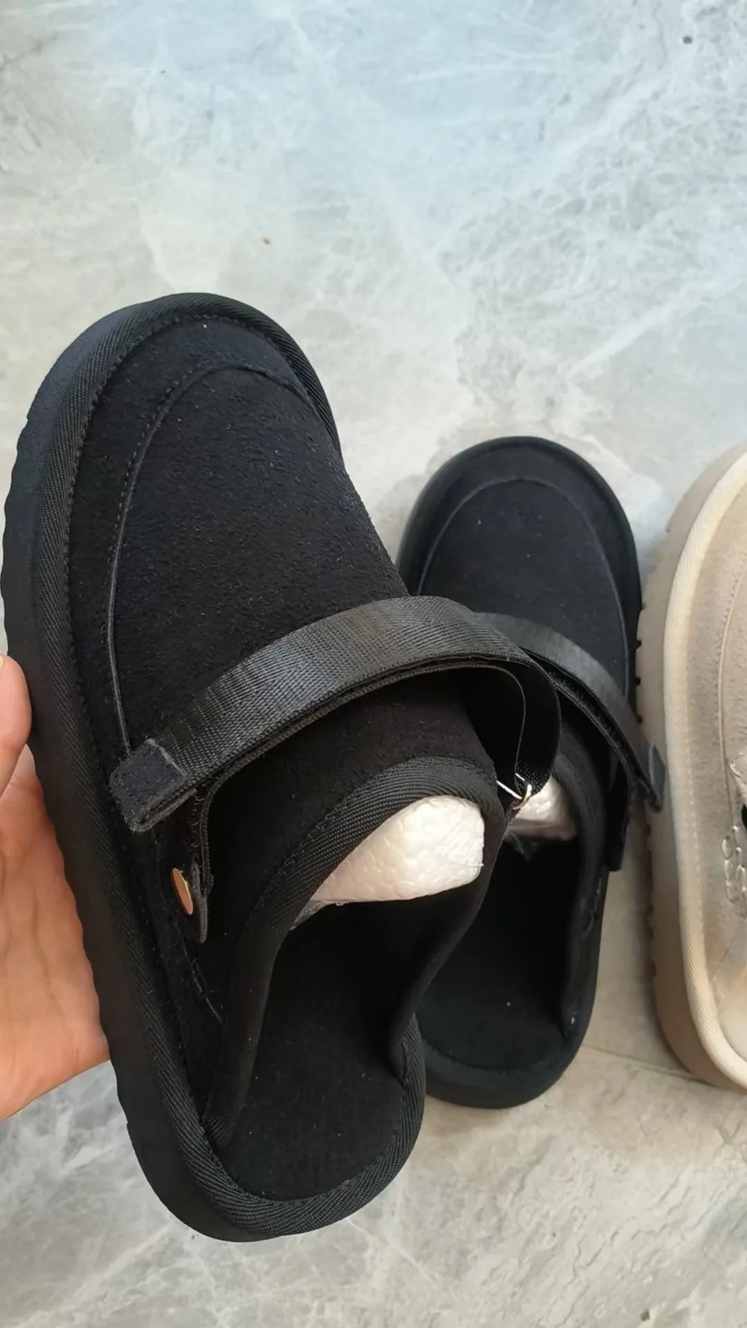 Suede Gold Clog -platform voor dames