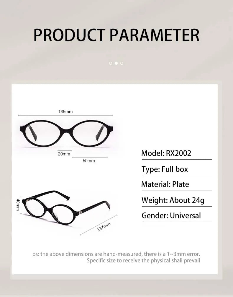 Glasses -Minimalist Oval Frame Glasses – Blue Light & Custom Prescription