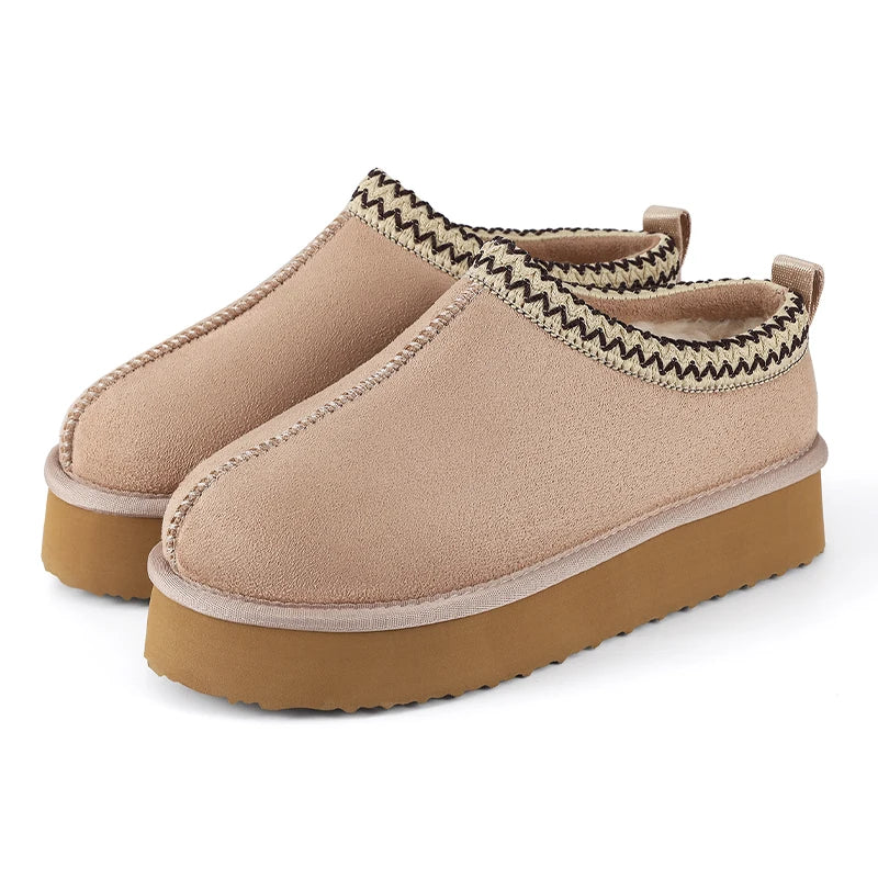 Tazzy Winter Suède Fuzzy Pantoffels voor Dames – Warm, Antislip & Binnen-/buitencomfort