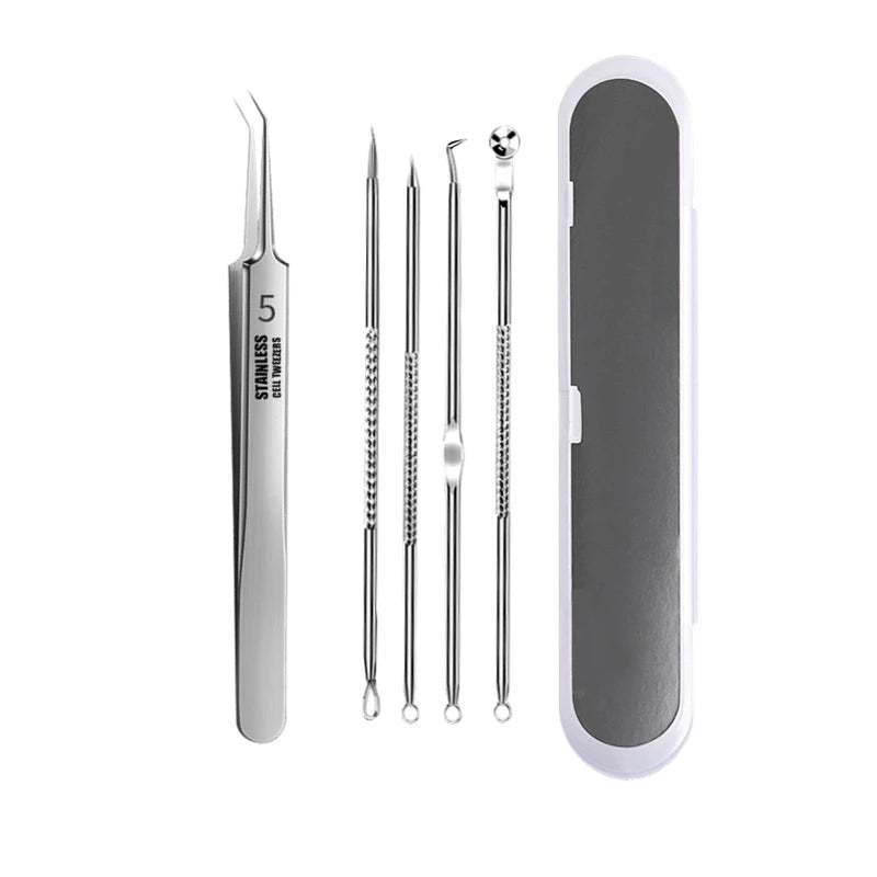 Acne Blackhead Ham Hpival Aghi in acciaio inossidabile punto nero Spot boccetta di rimozione rimozione Ago di pulizia profonda utensile kit di cura della pelle