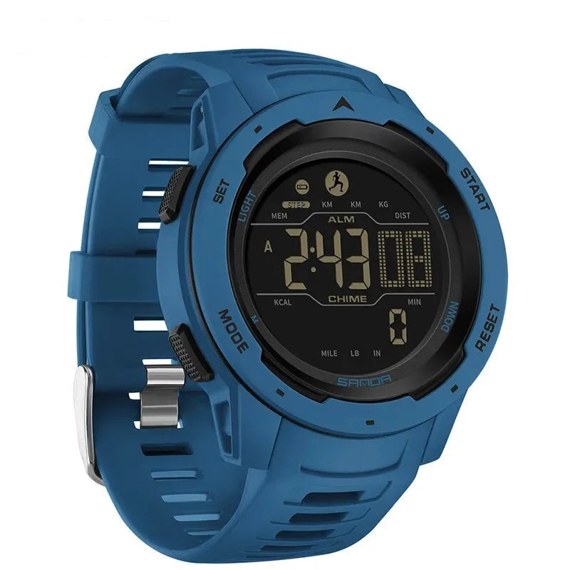 Miami Men relojes Calorías del podómetro deportivo 50m LED Digital Watch Digital Wallwatch Relogio Masculino 2145