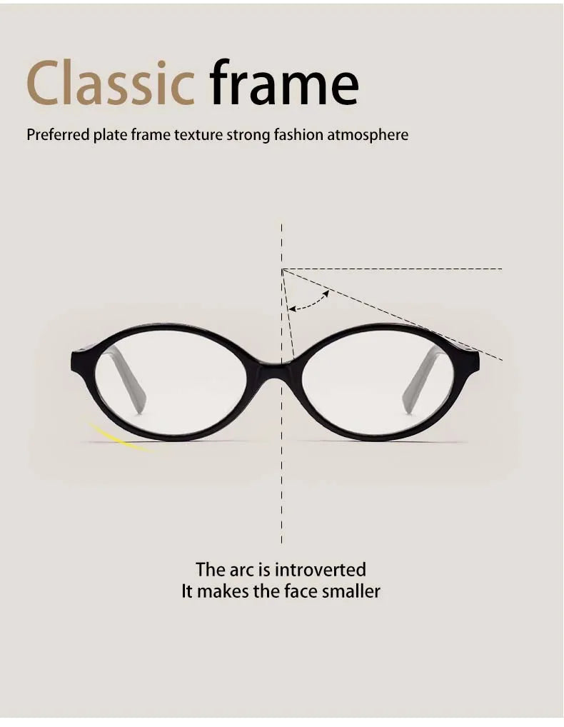 Glasses -Minimalist Oval Frame Glasses – Blue Light & Custom Prescription