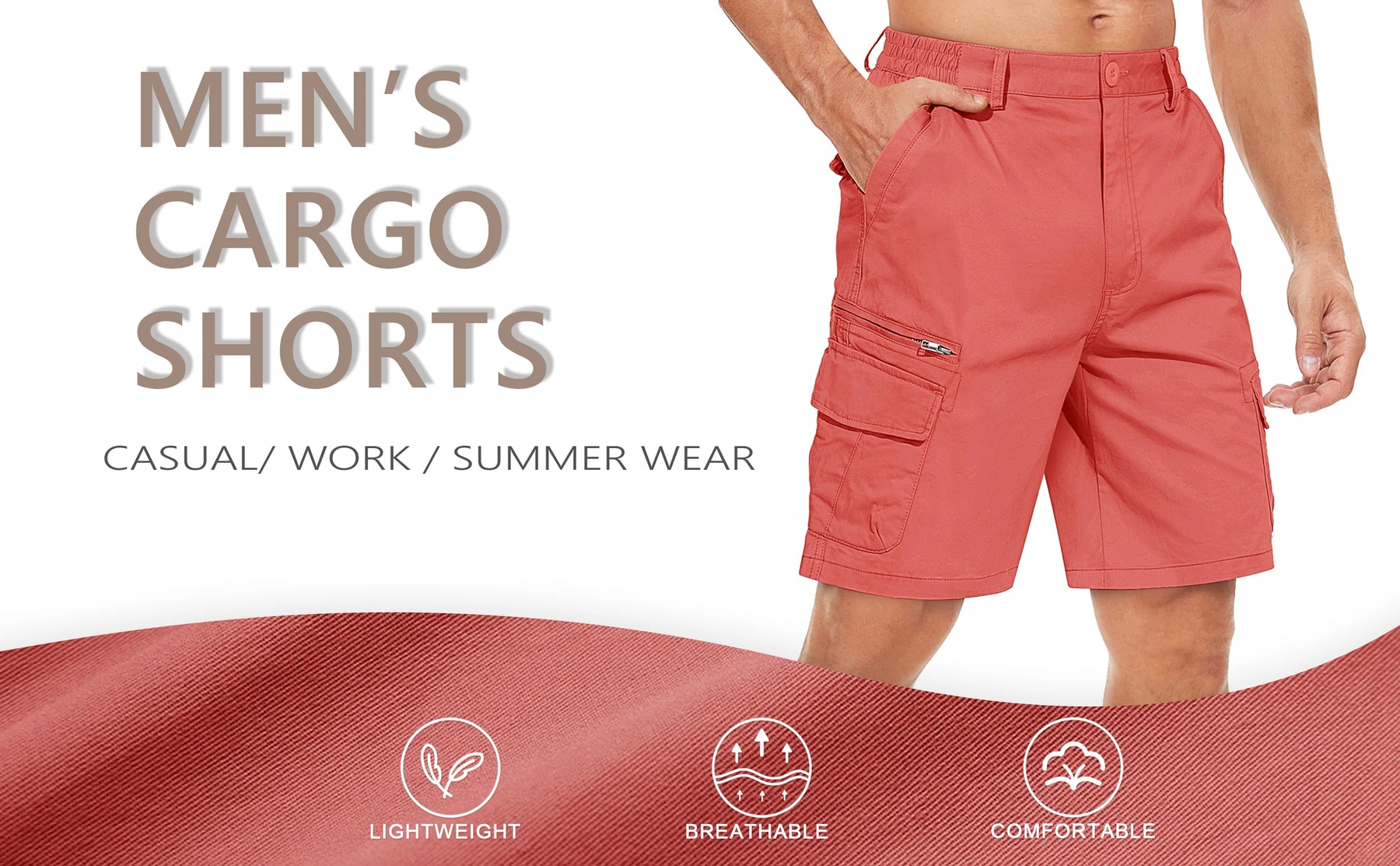 Diseño de Miami: pantalones cortos de carga TAC 97% de algodón múltiples Fit Multi-Pockets al aire libre