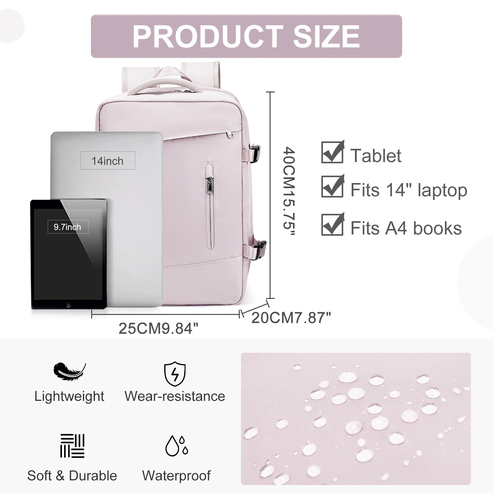 Door luchtvaartmaatschappijen goedgekeurde reistas – 40x20x25 cm handbagage voor Ryanair & Wizz Air
