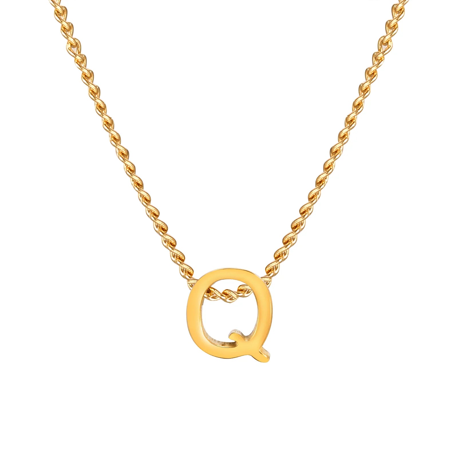 Chic Tiny A-Z Letters Necklaces for Women Girls, Gold Color Stainless Steel Initial Chokers,Small Pendent Necklaces Jewelry