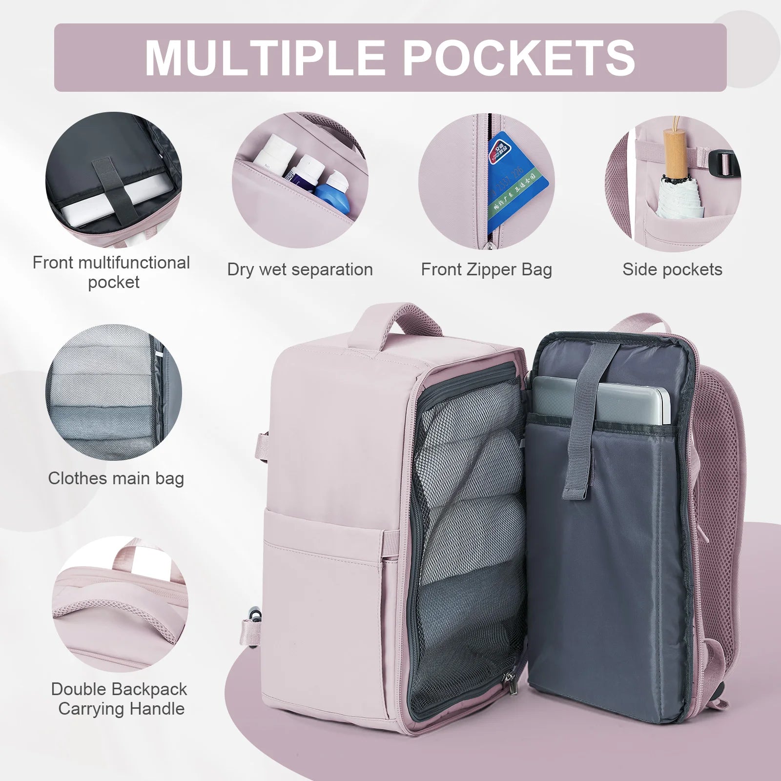 Door luchtvaartmaatschappijen goedgekeurde reistas – 40x20x25 cm handbagage voor Ryanair & Wizz Air