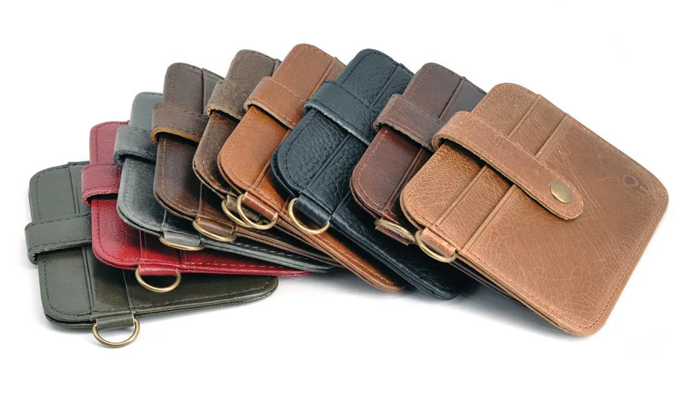 Hombres de cuero genuino billetera delgada masculina mini bolso de dinero billetera delgada portteras carteras titina de la billetera del hombre