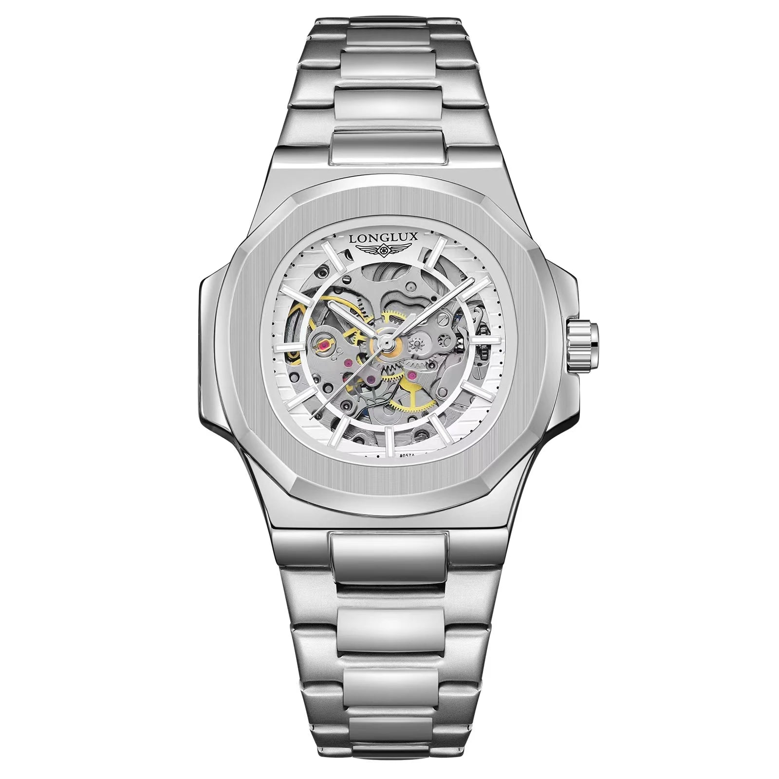 Miami Design -Longlux ™ Men Automatisch mechanisch horloge luxe horloges waterdicht skelet roestvrijstalen horloge