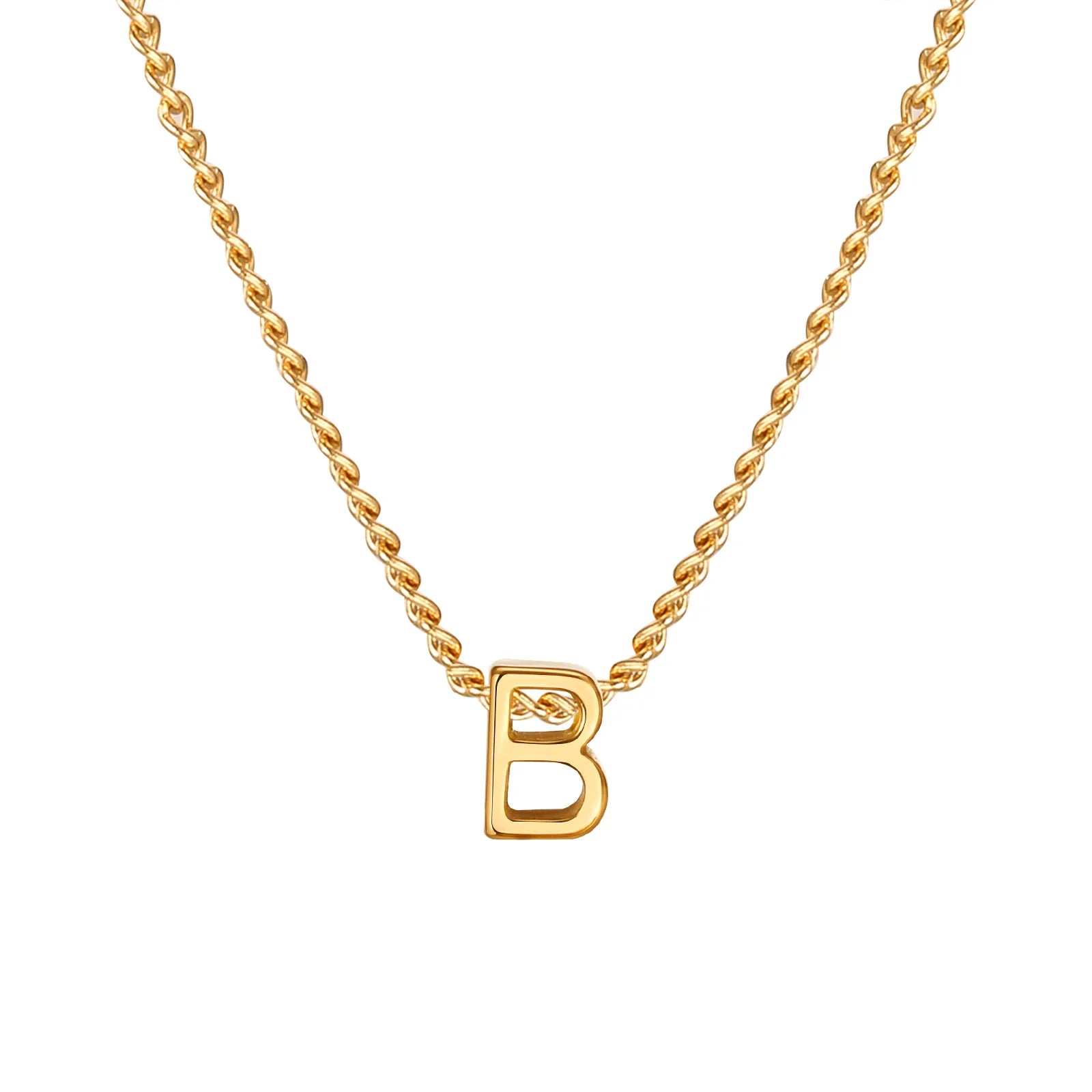 Chic Tiny A-Z Letters Necklaces for Women Girls, Gold Color Stainless Steel Initial Chokers,Small Pendent Necklaces Jewelry