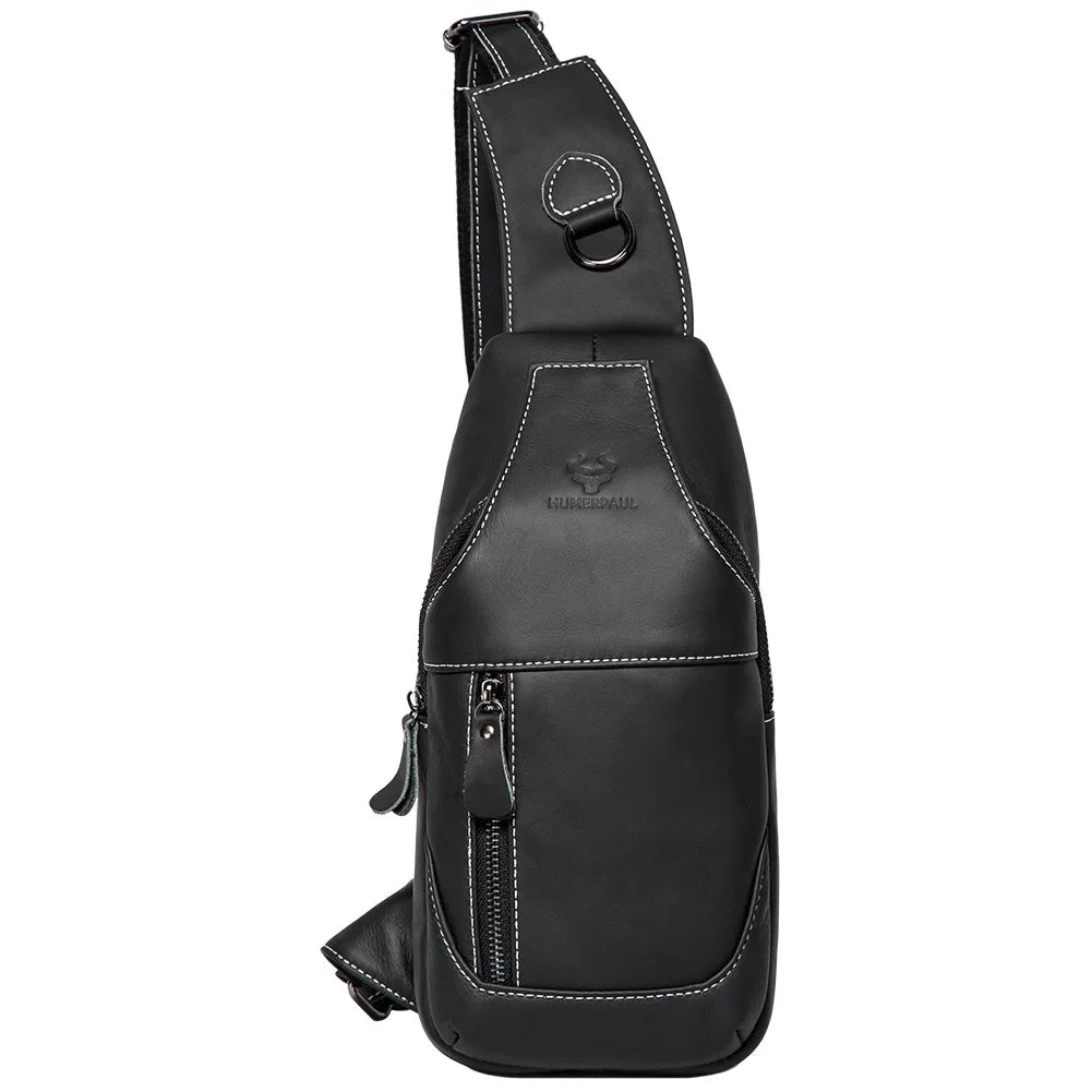 Miami Design- HUMER™ Unisex Genuine Leather Sling Bag – Anti-Theft & Anti-Pickpocket Design- For Travel, Hikking and Urban Use