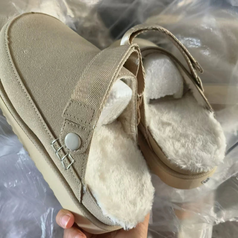 Suede Gold Clog -platform voor dames