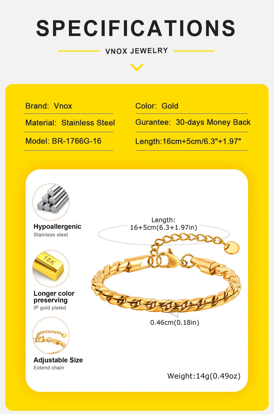 Elegant Gold Stainless Steel Bracelet – Durable, Hypoallergenic & Timeless Style