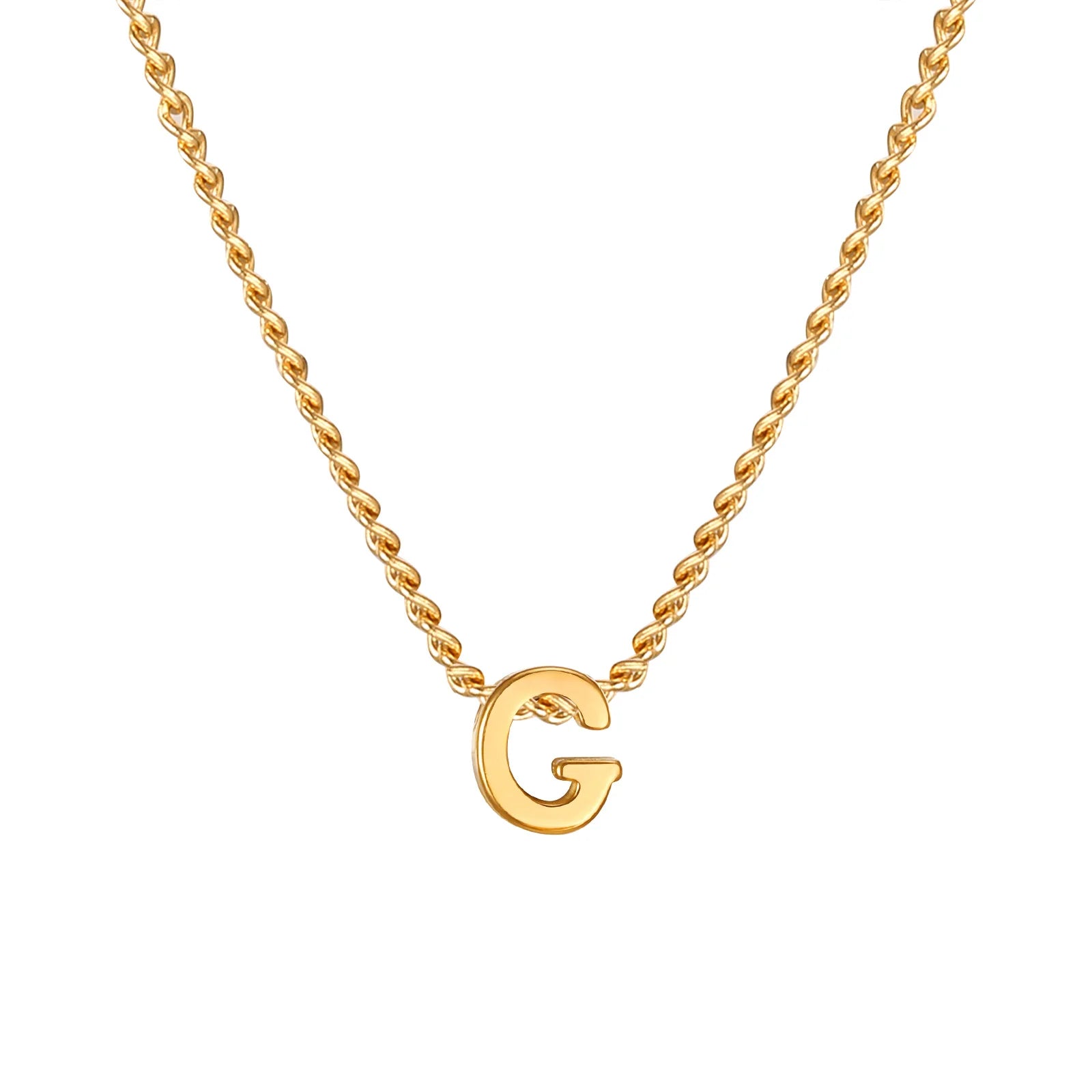 Chic Tiny A-Z Letters Necklaces for Women Girls, Gold Color Stainless Steel Initial Chokers,Small Pendent Necklaces Jewelry