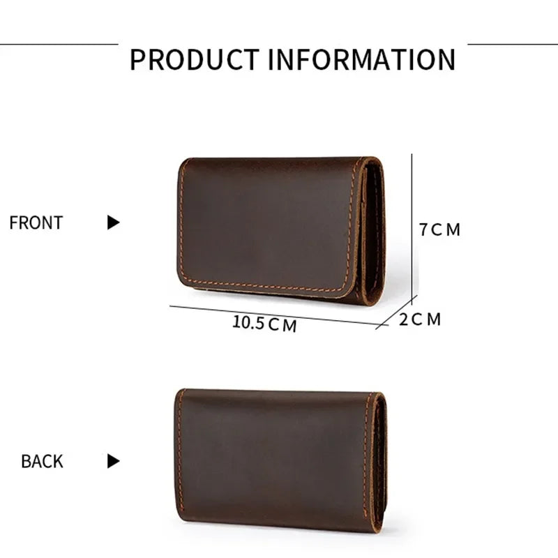 Vintage Genuine Leather Card Wallet – Compact, Durable & Multi-Use Storage