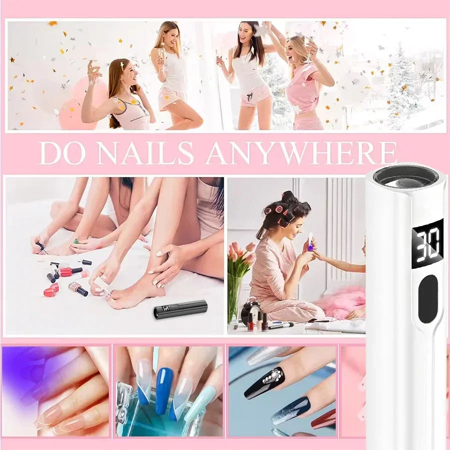 UV LED Nail Lamp Mini Recharge UV Nail Light for Manicure Portable Nail Dryer Lamp Professional Ultraviolet Nails Drying Lights