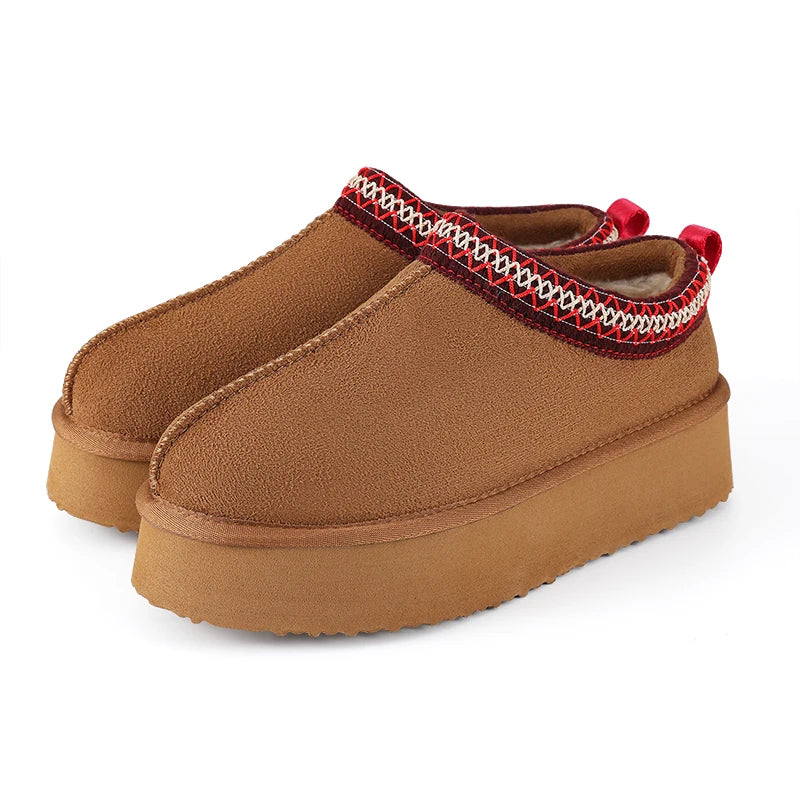 Tazzy Winter Suède Fuzzy Pantoffels voor Dames – Warm, Antislip & Binnen-/buitencomfort