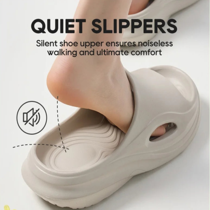 Men's Quiet Slippers – Soft Silent Non-Slip Indoor/Outdoor Slides Lightweight Breathable Cushion Sole Anti-Skid