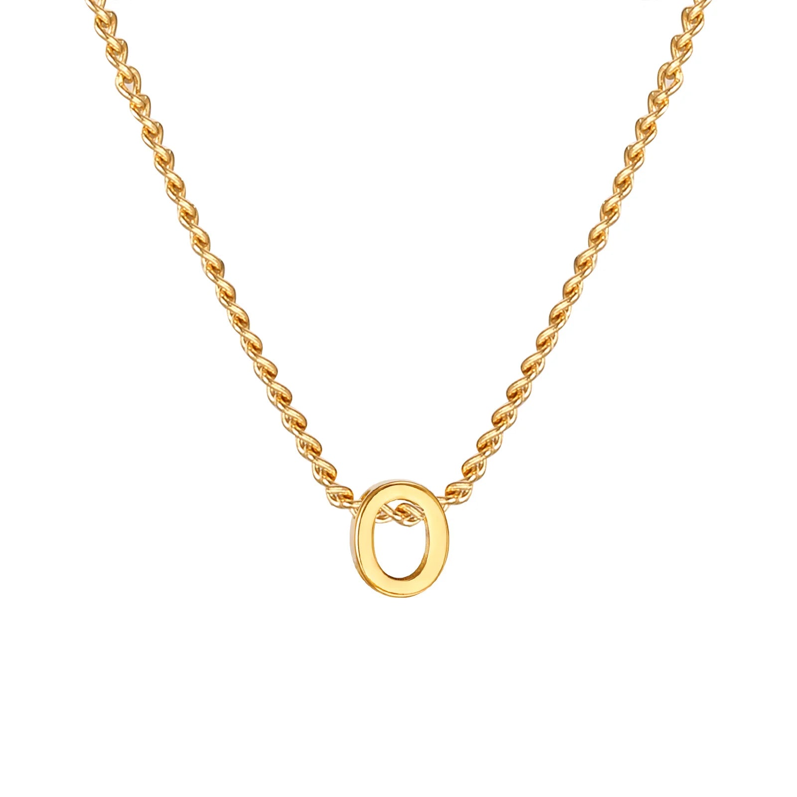 Chic Tiny A-Z Letters Necklaces for Women Girls, Gold Color Stainless Steel Initial Chokers,Small Pendent Necklaces Jewelry