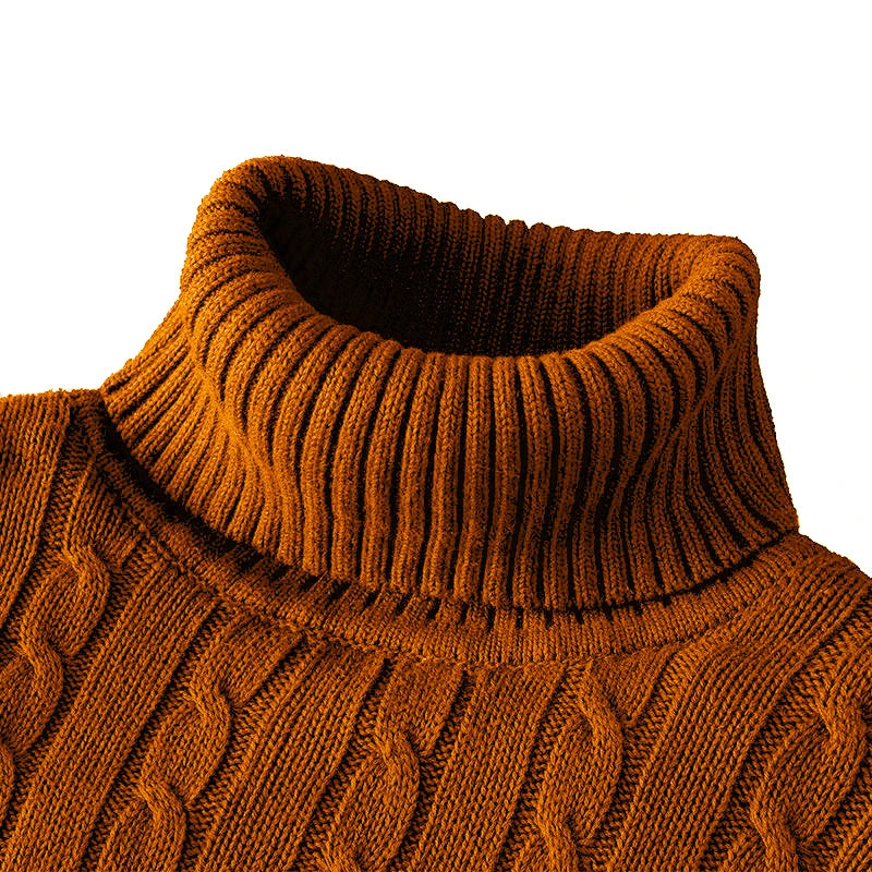 Suéter de cuello de tortuga de lana para hombres - casual y cálido