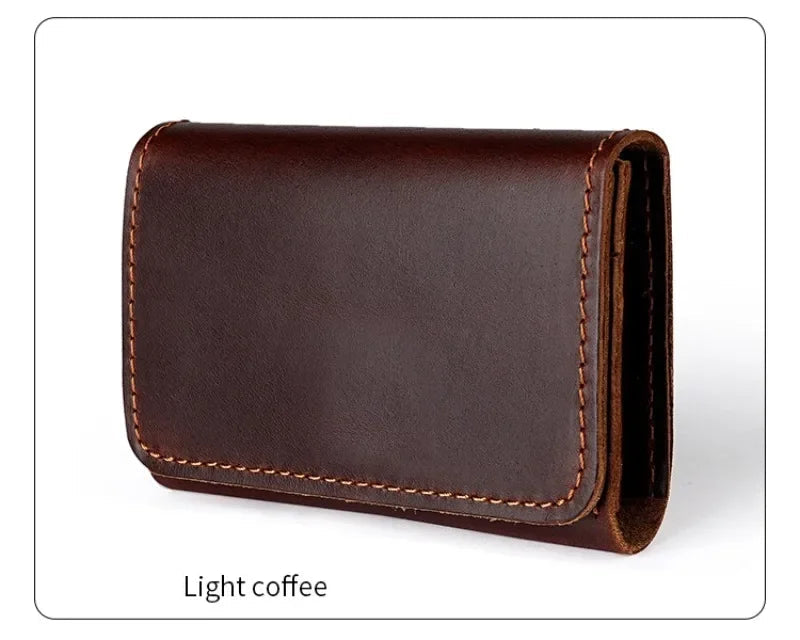 Vintage Genuine Leather Card Wallet – Compact, Durable & Multi-Use Storage