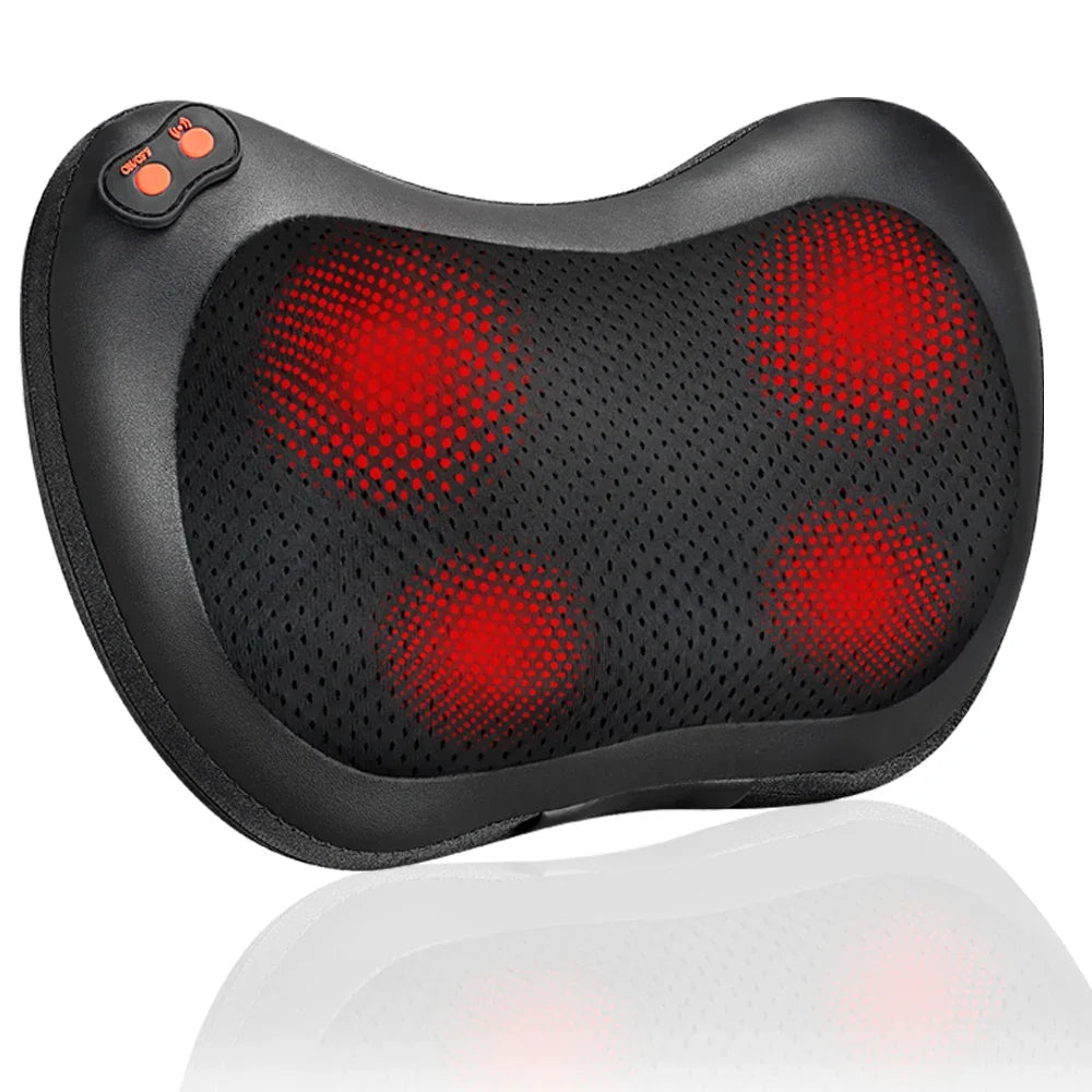 Electric Neck & Waist Massager Pillow – Cervical Traction, Heat & Vibration Therapy