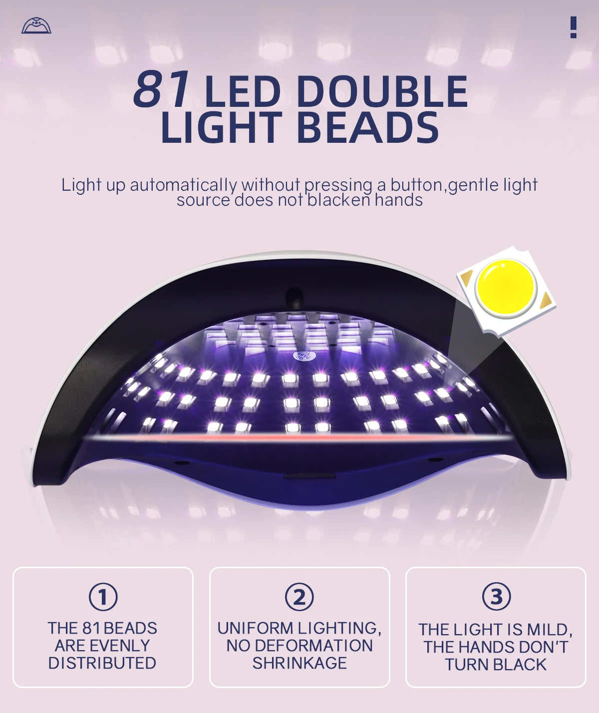 D Beauty 380W LED UV Lamp Dryer for Nails Gel Polish Drying Lamp with 4 Timer Setting Auto Sensor Professional Nail Light
