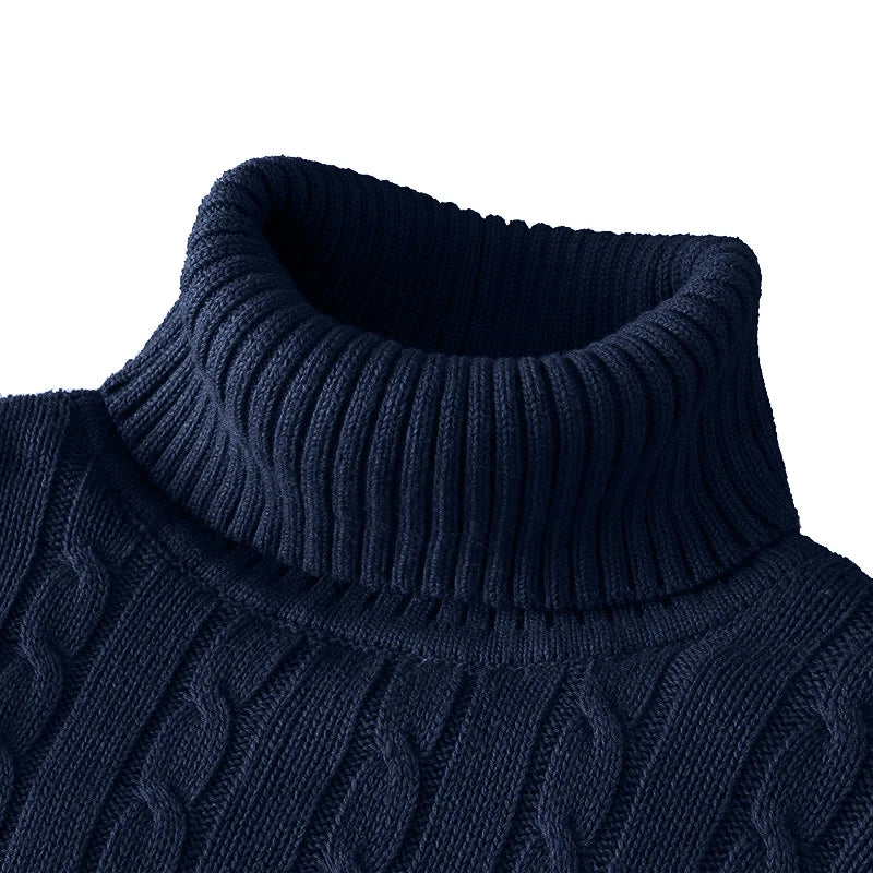 Suéter de cuello de tortuga de lana para hombres - casual y cálido