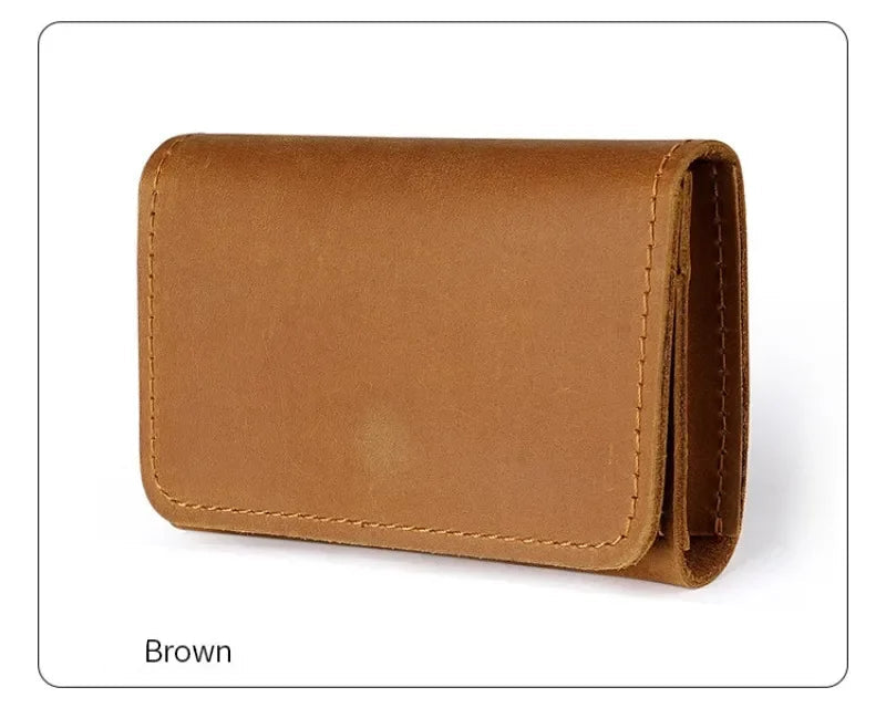 Vintage Genuine Leather Card Wallet – Compact, Durable & Multi-Use Storage