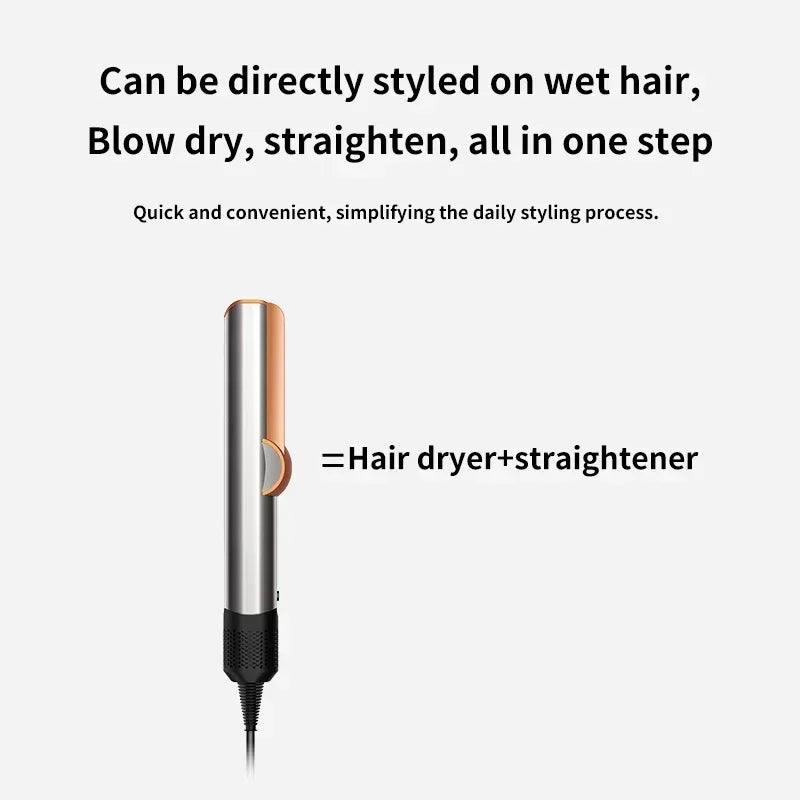 2 en 1 Hair professionnel lisseur et sèche-cheveux chauffant les cheveux fer plat, ion négatif outil de style durable