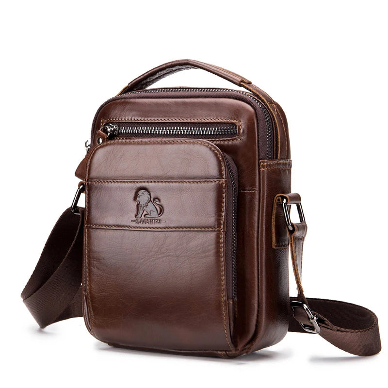 Men’s Retro Leather Crossbody – Premium Cowhide, Timeless Style & Everyday Functionality