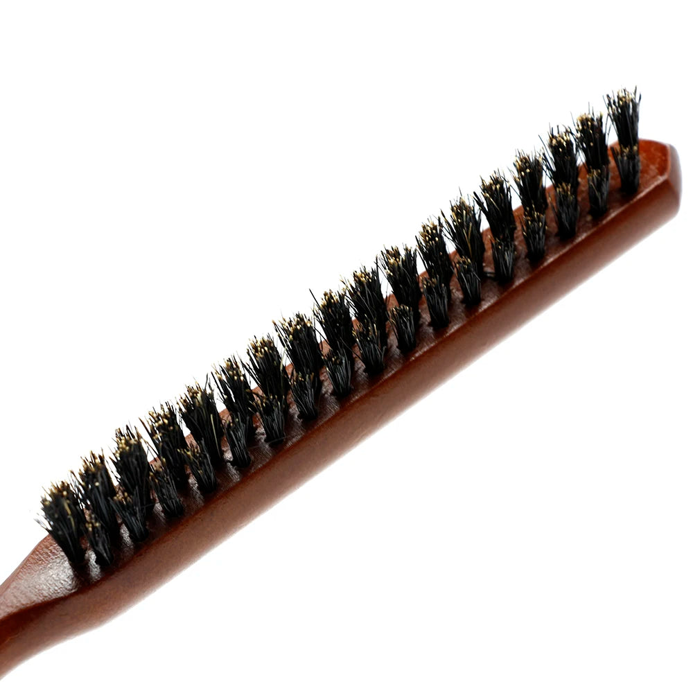 Natuurlijk zwijnborstel Sponge Hair Comb-Anti-statische houten handgreepborstel voor kapper, hoofdhuidmassagestylinggereedschap