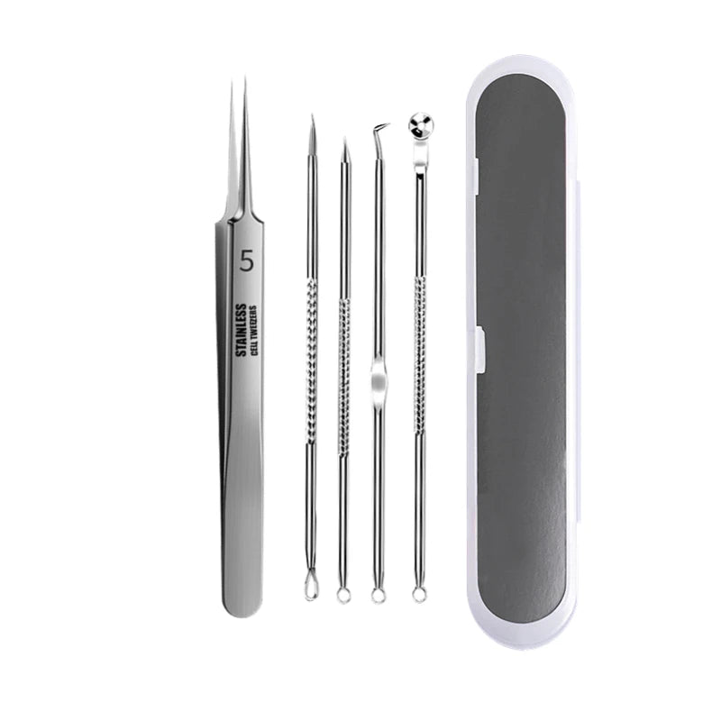 Acne Blackhead Ham Hpival Aghi in acciaio inossidabile punto nero Spot boccetta di rimozione rimozione Ago di pulizia profonda utensile kit di cura della pelle