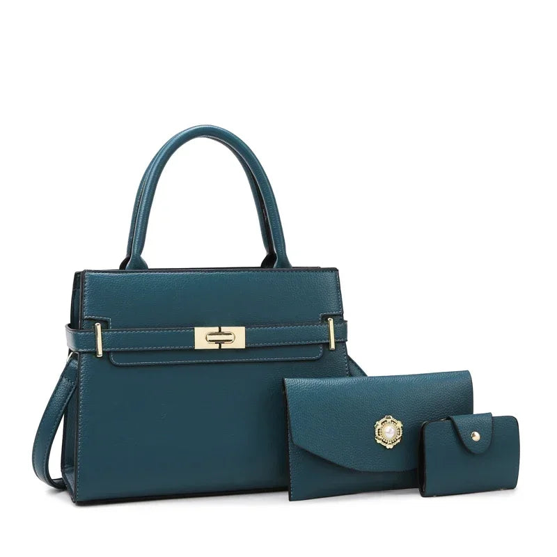 3 sets o 1 bolso grande de bolsas para mujeres bolsos de gran capacidad de gran capacidad de lujo bolsas cruzadas de hombro de monedas de monedas pequeñas de cuero de calidad caliente