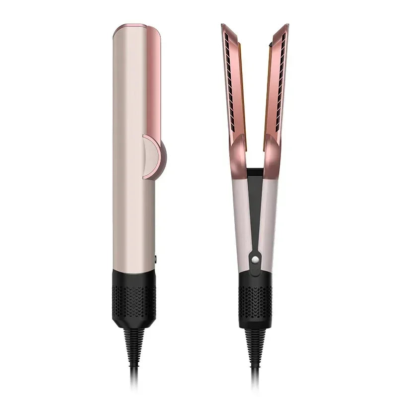 2 en 1 Hair professionnel lisseur et sèche-cheveux chauffant les cheveux fer plat, ion négatif outil de style durable