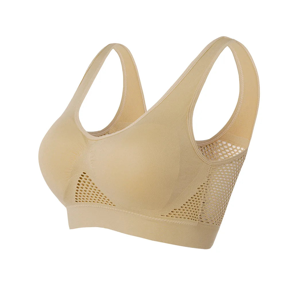 Reggiseno sportivo traspirante Fitness Fitness Women Brassere Rimovibile reggiseno sportivo imbottito Running palestra spinta senza cuciture.