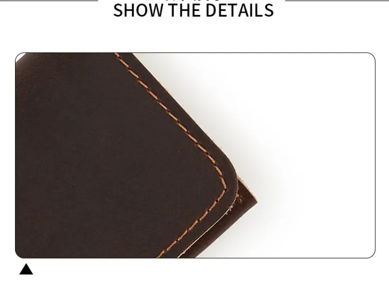 Vintage Genuine Leather Card Wallet – Compact, Durable & Multi-Use Storage