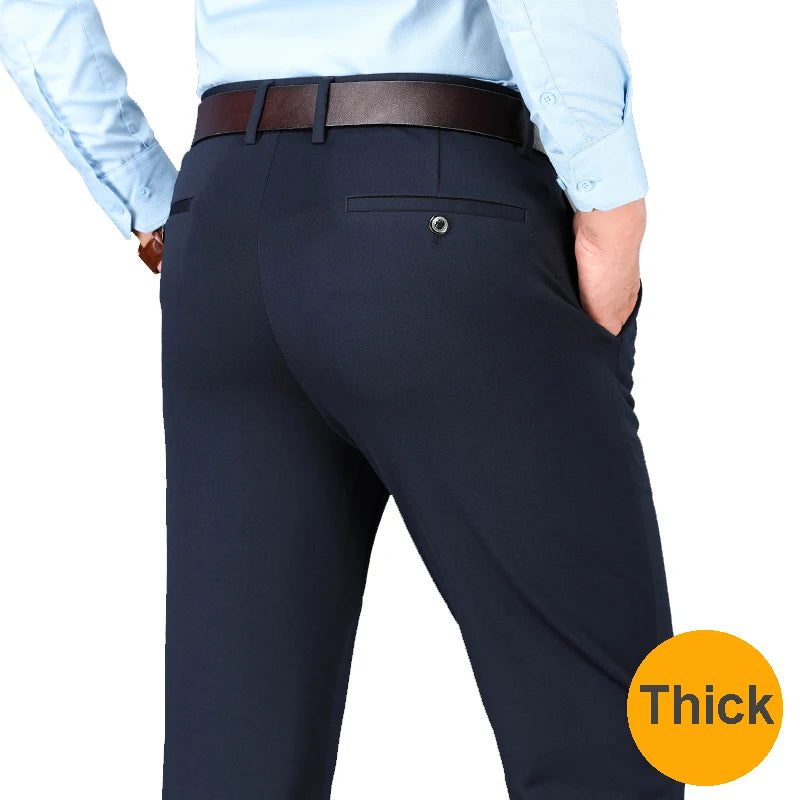 Calça masculina casual de negócios – secagem rápida, elástica & ajuste elegante